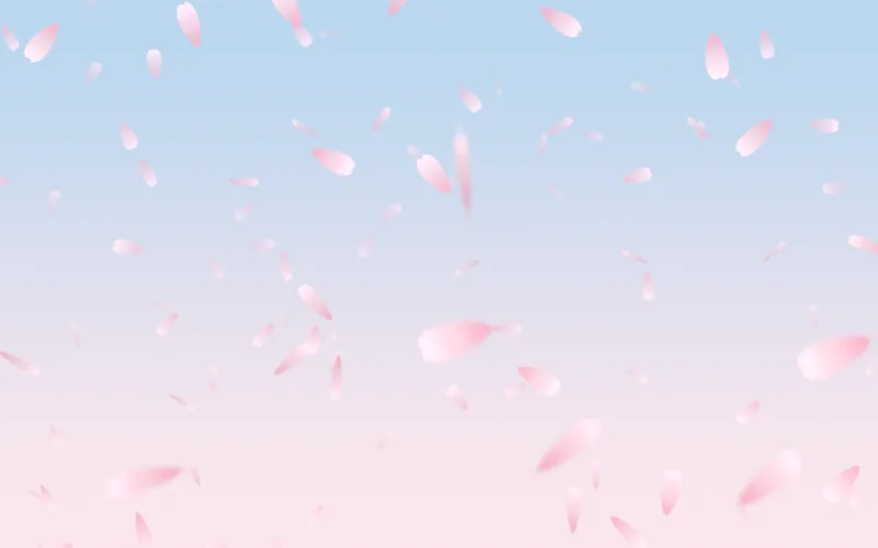 Sakura shader preview: Cherry blossom petals drifting through the air in depth, tumbling and catching the light.