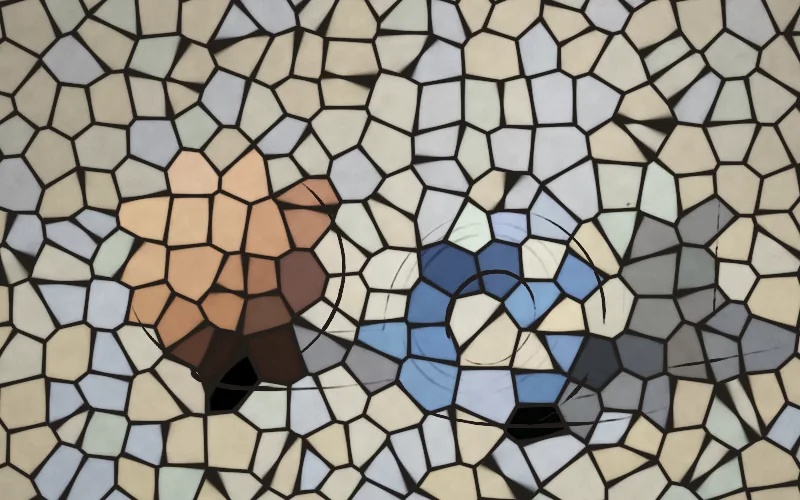 Stained Glass shader preview: Turns any image into a stained-glass window of rich panes and dark lead.