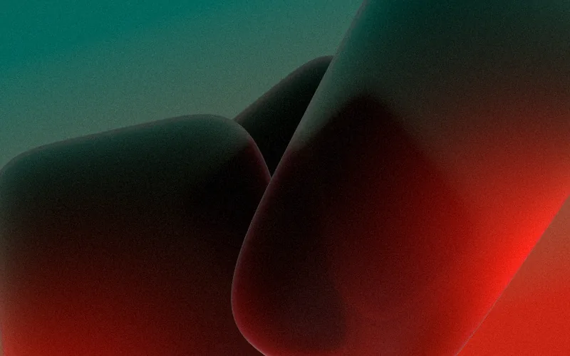 Pebbles shader preview: Huge, smooth glass pebbles, dark as obsidian, with coloured light glowing through them.