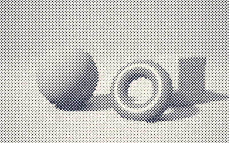 Halftone shader preview: An image as print: one ink of dots, or four rotated CMYK screens.