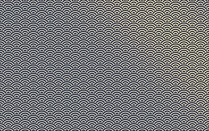 Wagara shader preview: Traditional Japanese patterns, crisp at any size, with light travelling across them.