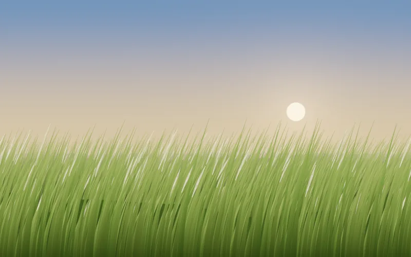 Tall Grass shader preview: A meadow of tall grass with the wind rolling through it, realistic, cartoon or pixel.