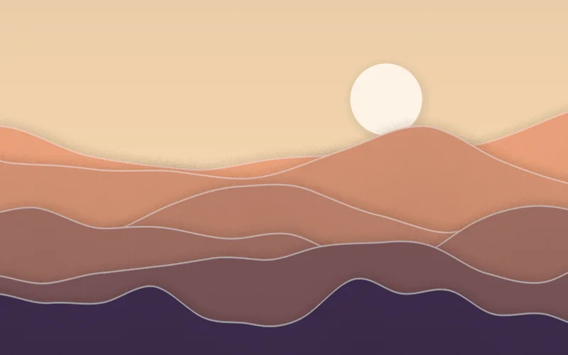 Papercut shader preview: A layered cut-paper scene with real shadows and parallax.